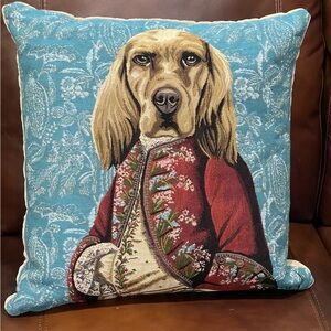Hines of Oxford Sir Henry Hound Tapestry Pillow with British Velvet Backing